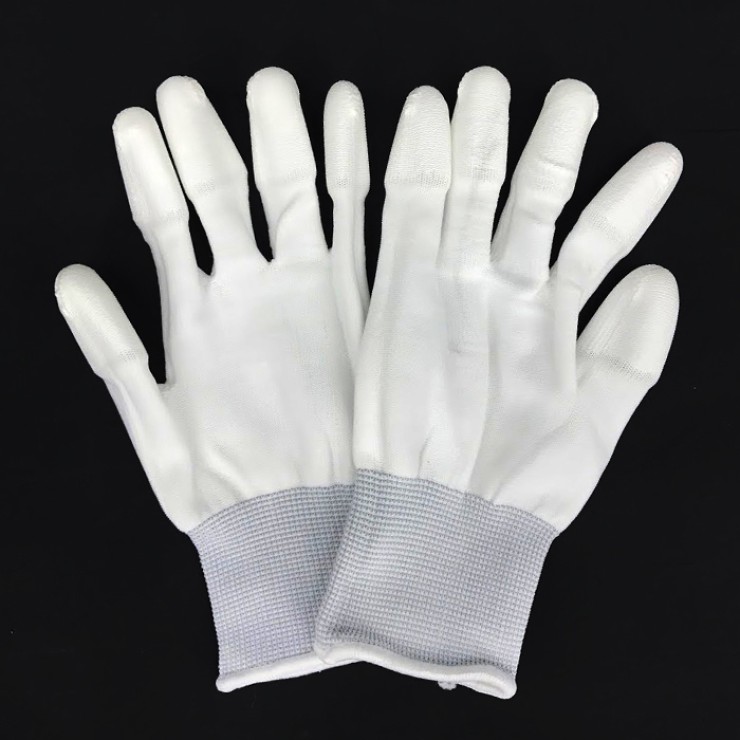 白色-無塵沾PU(指尖)手套
